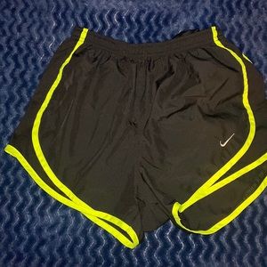 black and neon yellow nike shorts